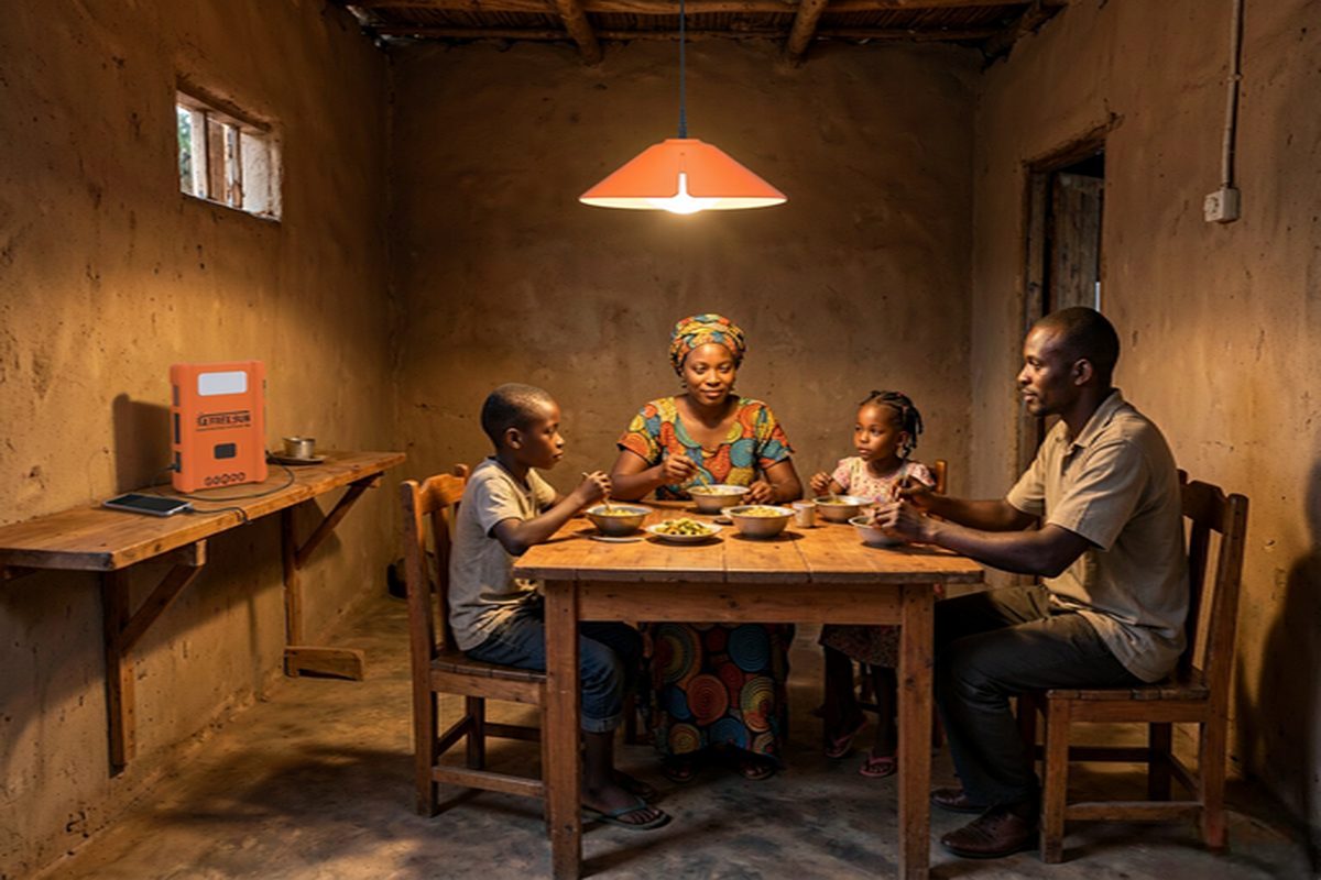 Off-grid family home lit by an A FREE SUN system