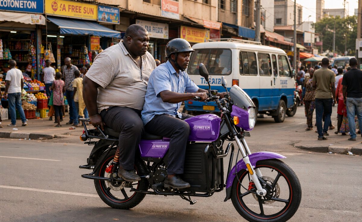 Swapgo-1 carrying passengers through the city
